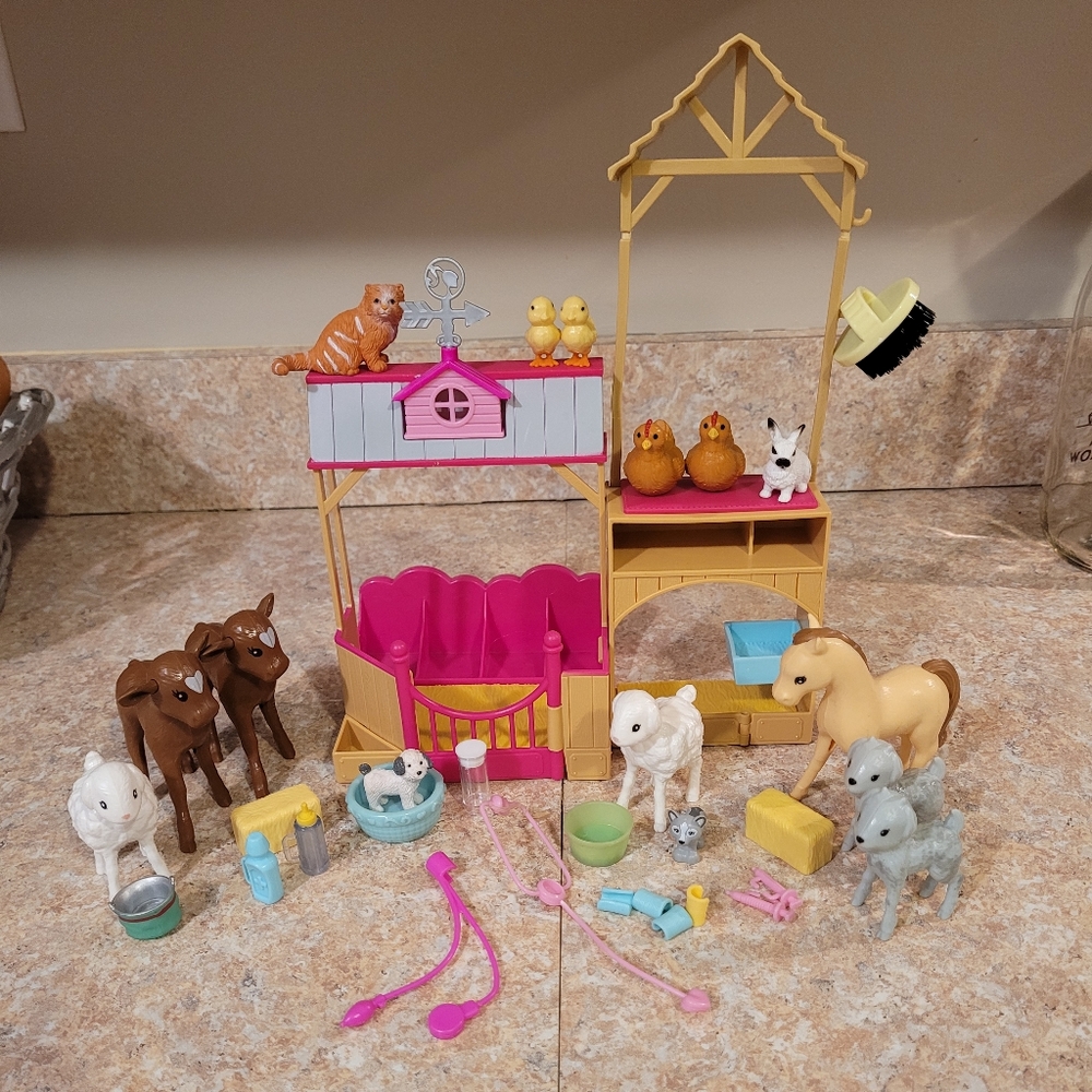 Lot of Barbie Farm Vet Set